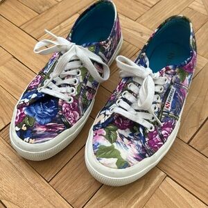Superga Floral Sneakers, Size 39.5